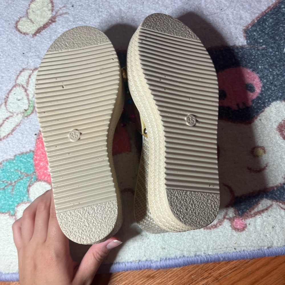 Source Unknown Multicolor Embellished Sandals - image 4